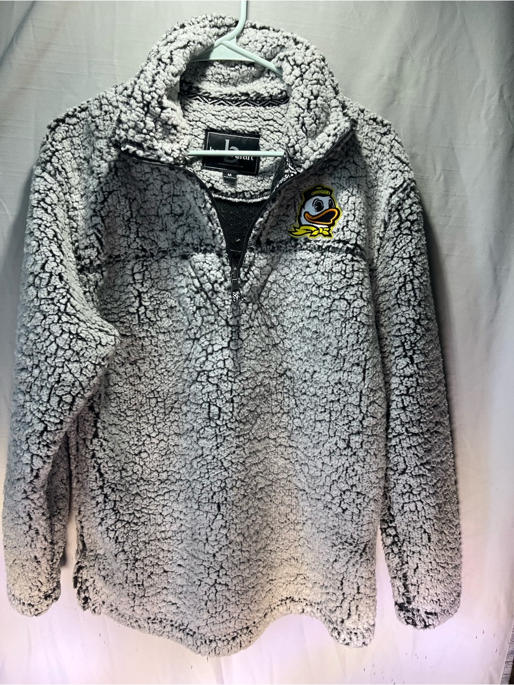 Mens  Gray Sherpa Jacket with Oregon ducks size medium